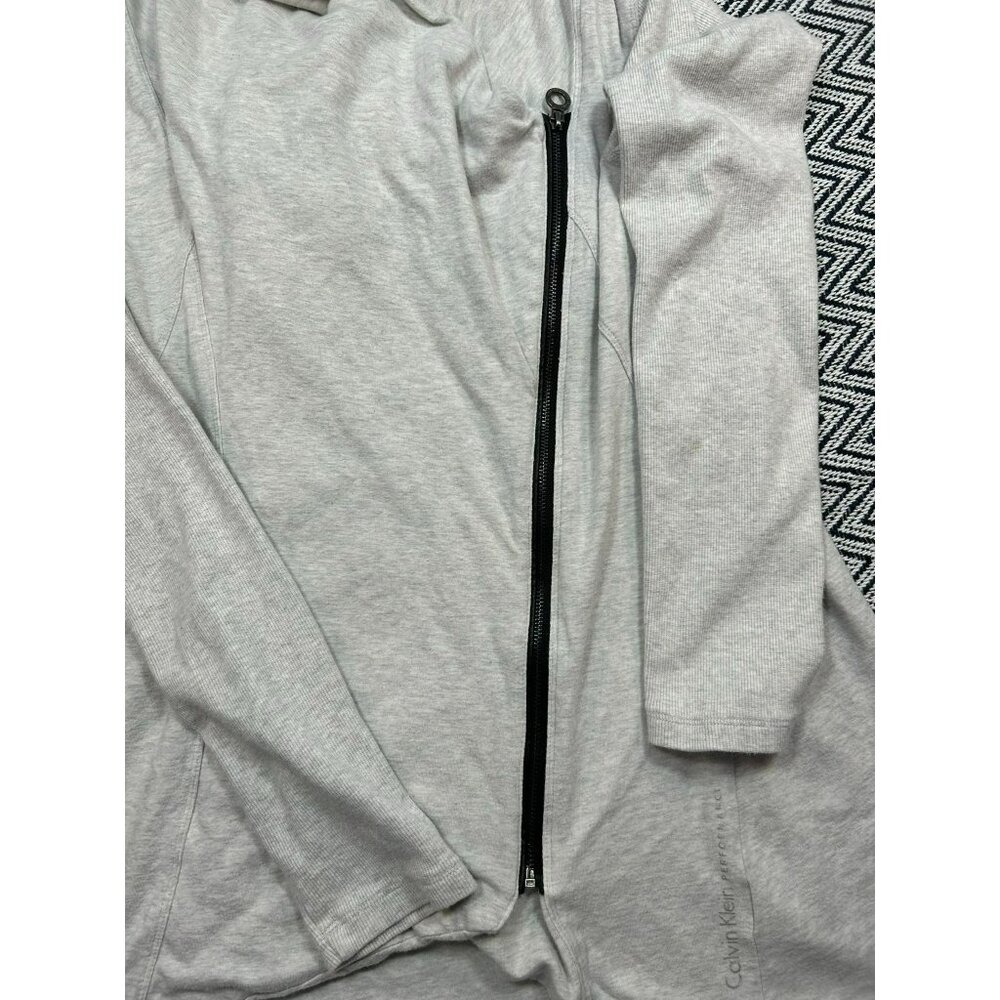 Calvin Klein Performance Gray Long-Sleeve Asymmetrical Zip Sweatshirt Women's M - Picture 3 of 5